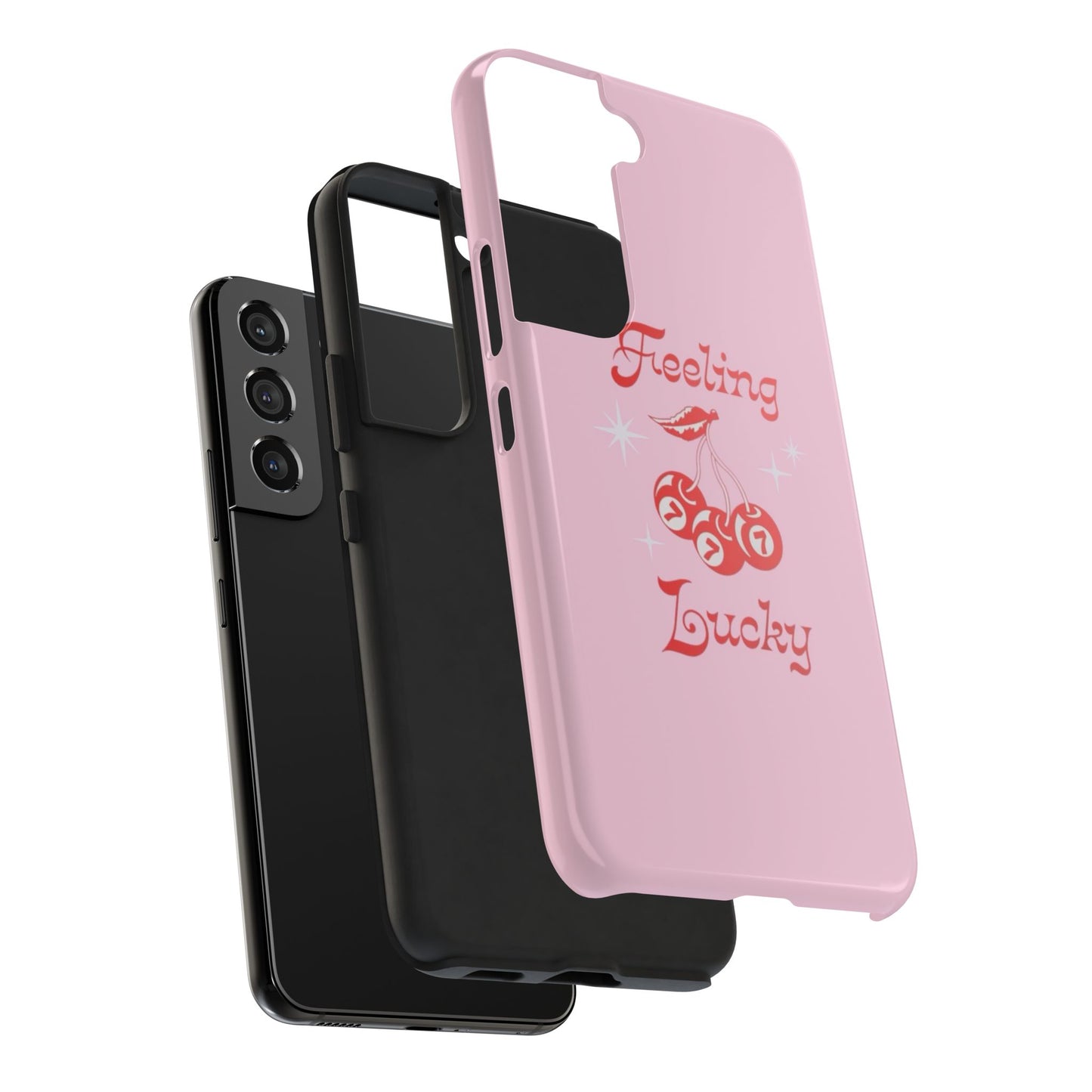 Feeling Lucky Pink Aesthetic Glossy Phone Case, Affirmations