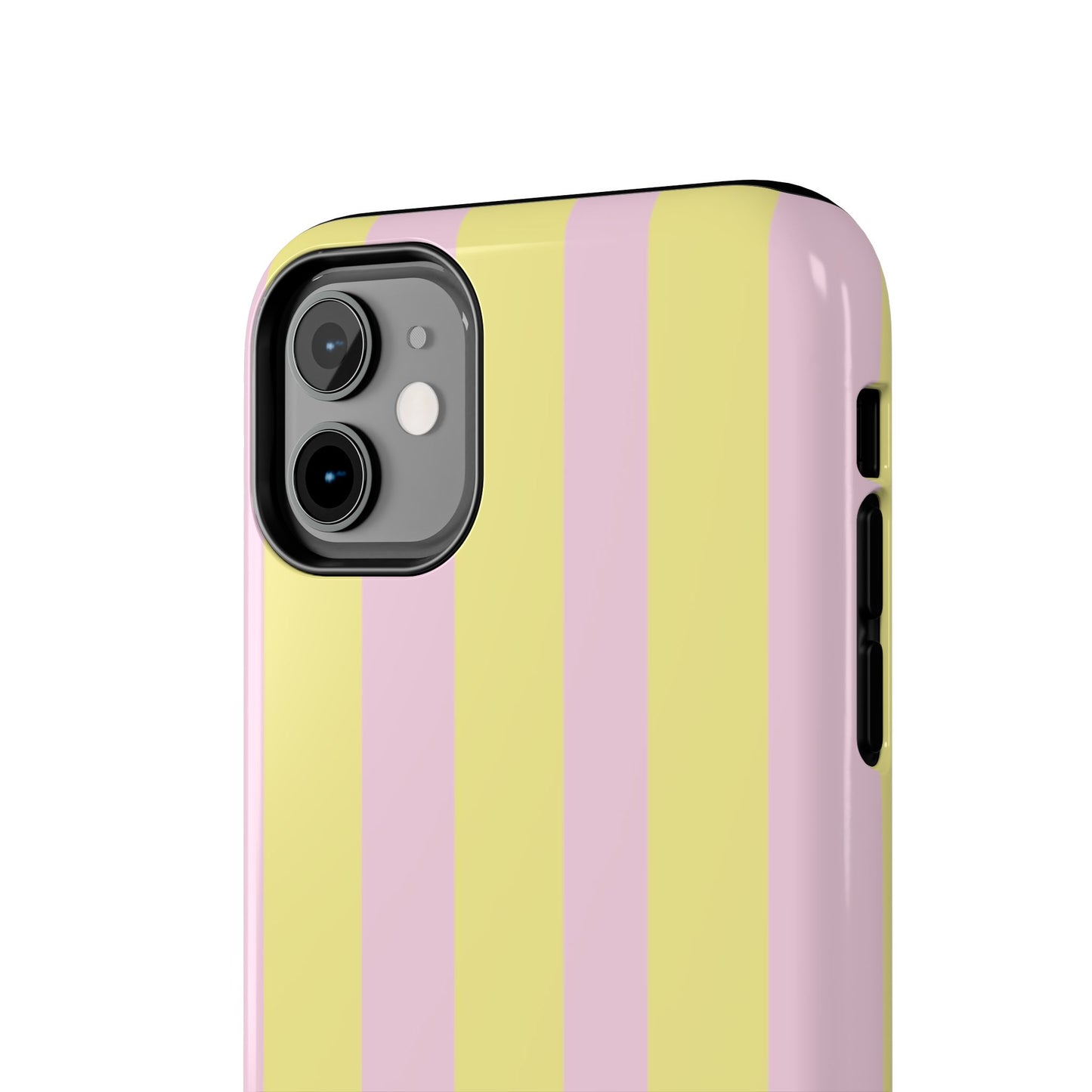 Pastel striped phone case, Pink and yellow stripes