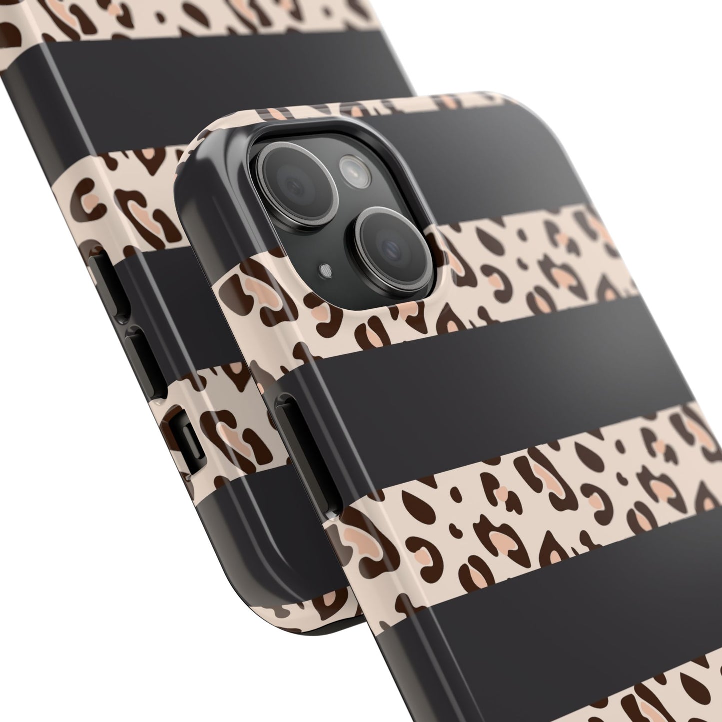Cheetah Print Striped iPhone Case – Black Striped Cheetah Print Aesthetic