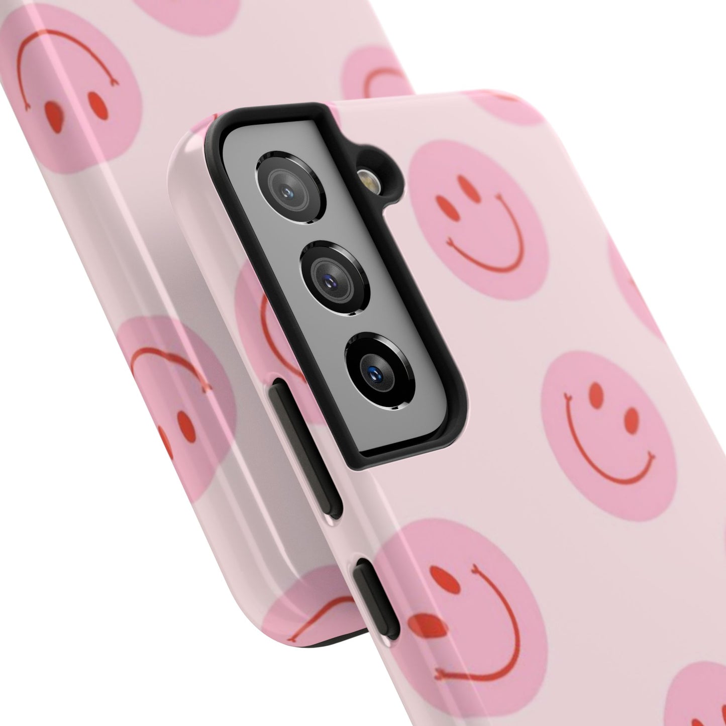 Smiley Face Pink Aesthetic Glossy Phone Case