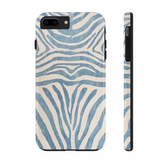 Blue Zebra Print Aesthetic Phone Case
