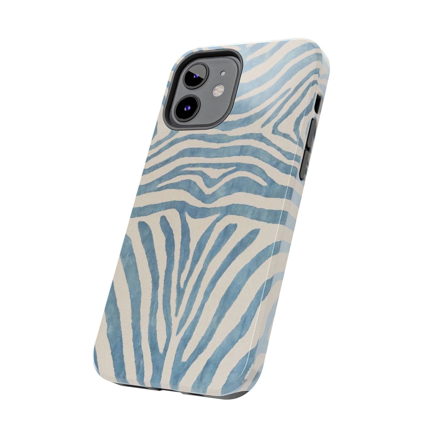 Blue Zebra Print Aesthetic Phone Case