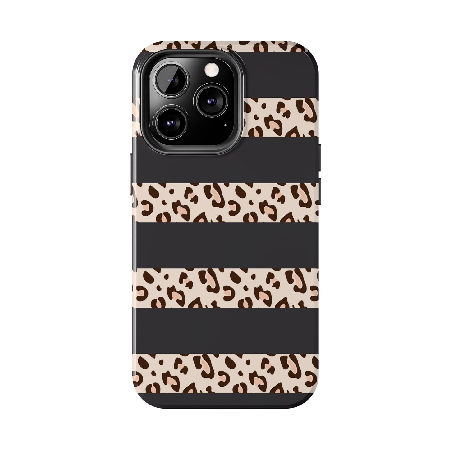 Cheetah Print Striped iPhone Case – Black Striped Cheetah Print Aesthetic