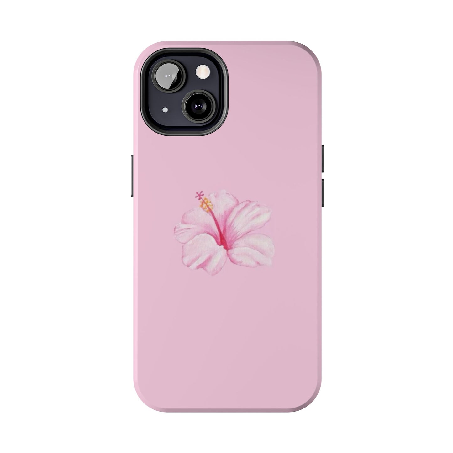 Hibiscus Flower Phone Case, Pink, Tropical, Hawaiin, Clean Girl Aesthetic, Preppy, Glossy Phone Case