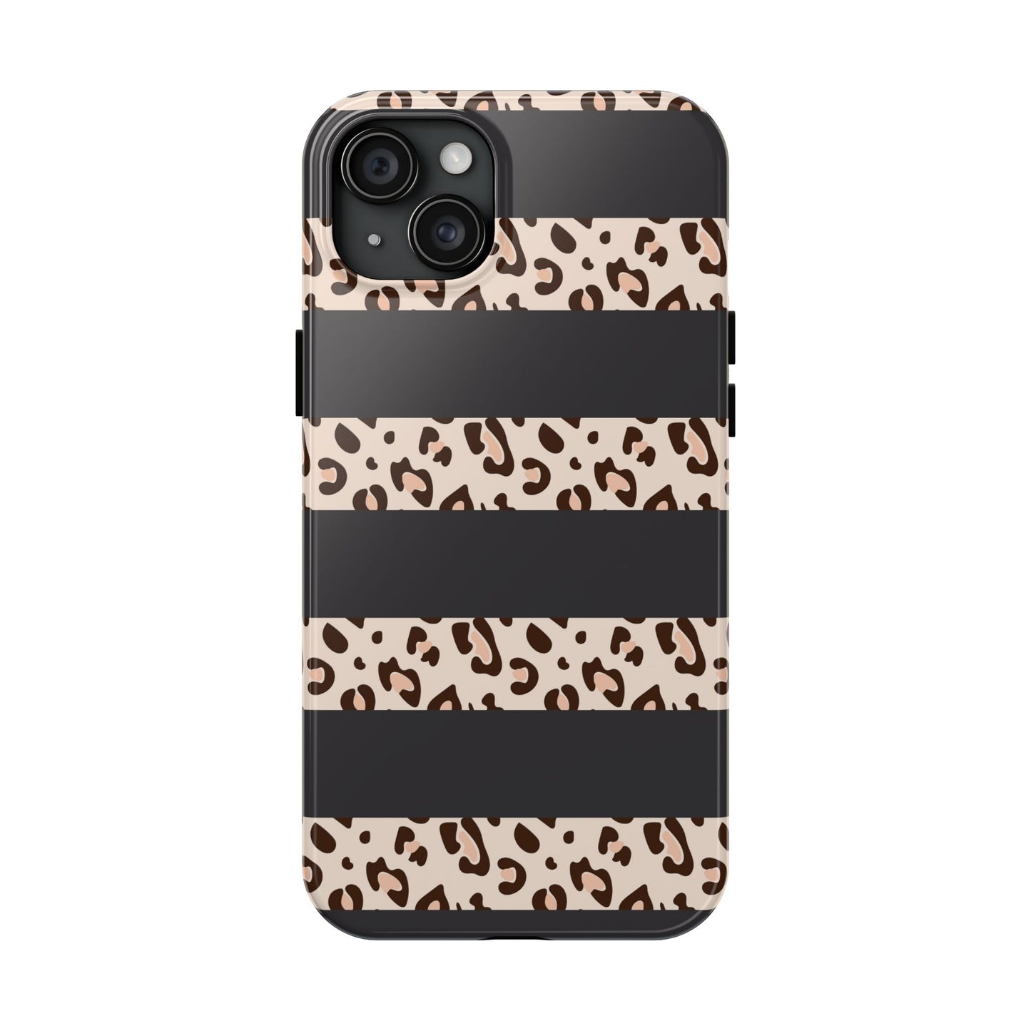 Cheetah Print Striped iPhone Case – Black Striped Cheetah Print Aesthetic