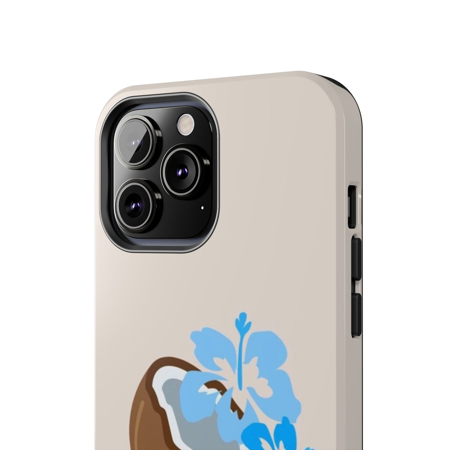 Hawaiian Cute Phone Case, Coconut, Hibiscus, Summery, Tropical, Clean Girl Aesthetic, Preppy, Glossy Phone Case