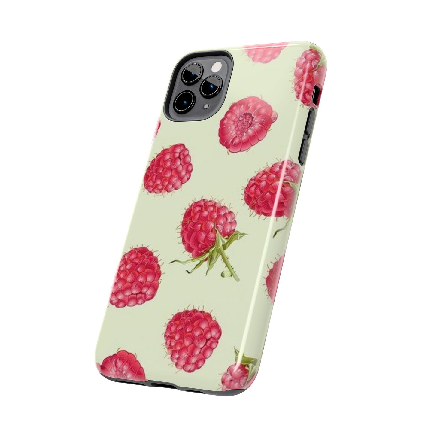 Raspberry Phone Case, Fruit, Cute, Clean Girl, Glossy Phone Case