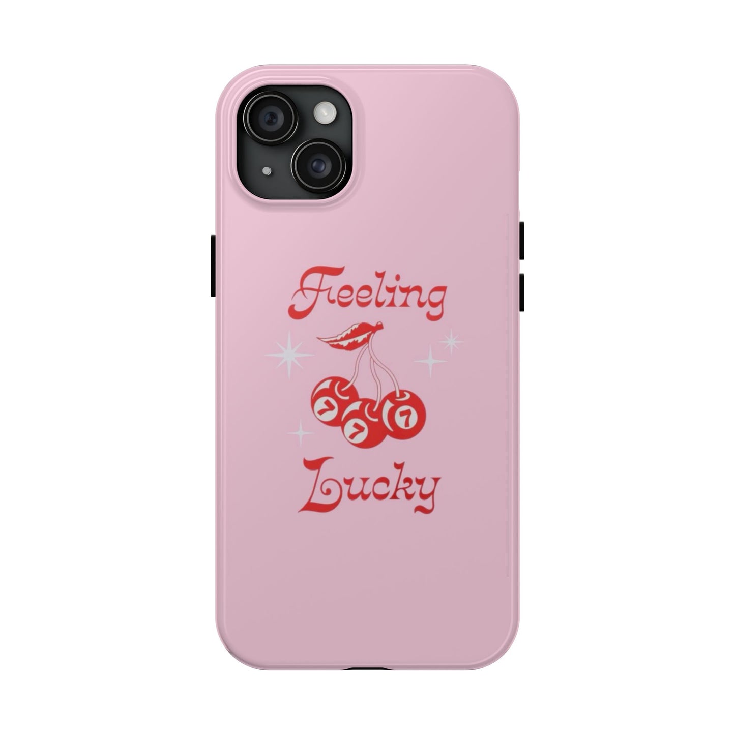 Feeling Lucky Pink Aesthetic Glossy Phone Case, Affirmations