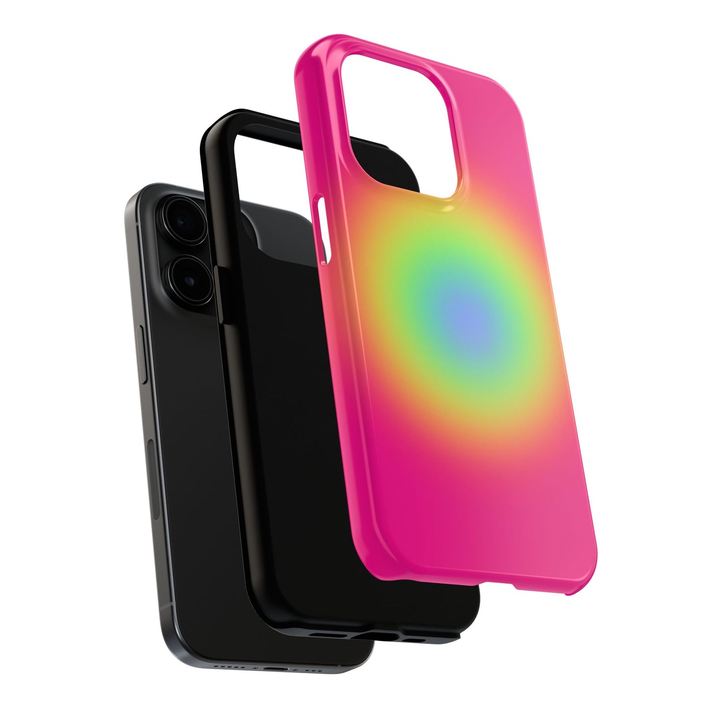 Pink Aura Phone Case, Pink, Yellow, Trendy, Clean Girl Aesthetic, Preppy, Glossy Phone Case