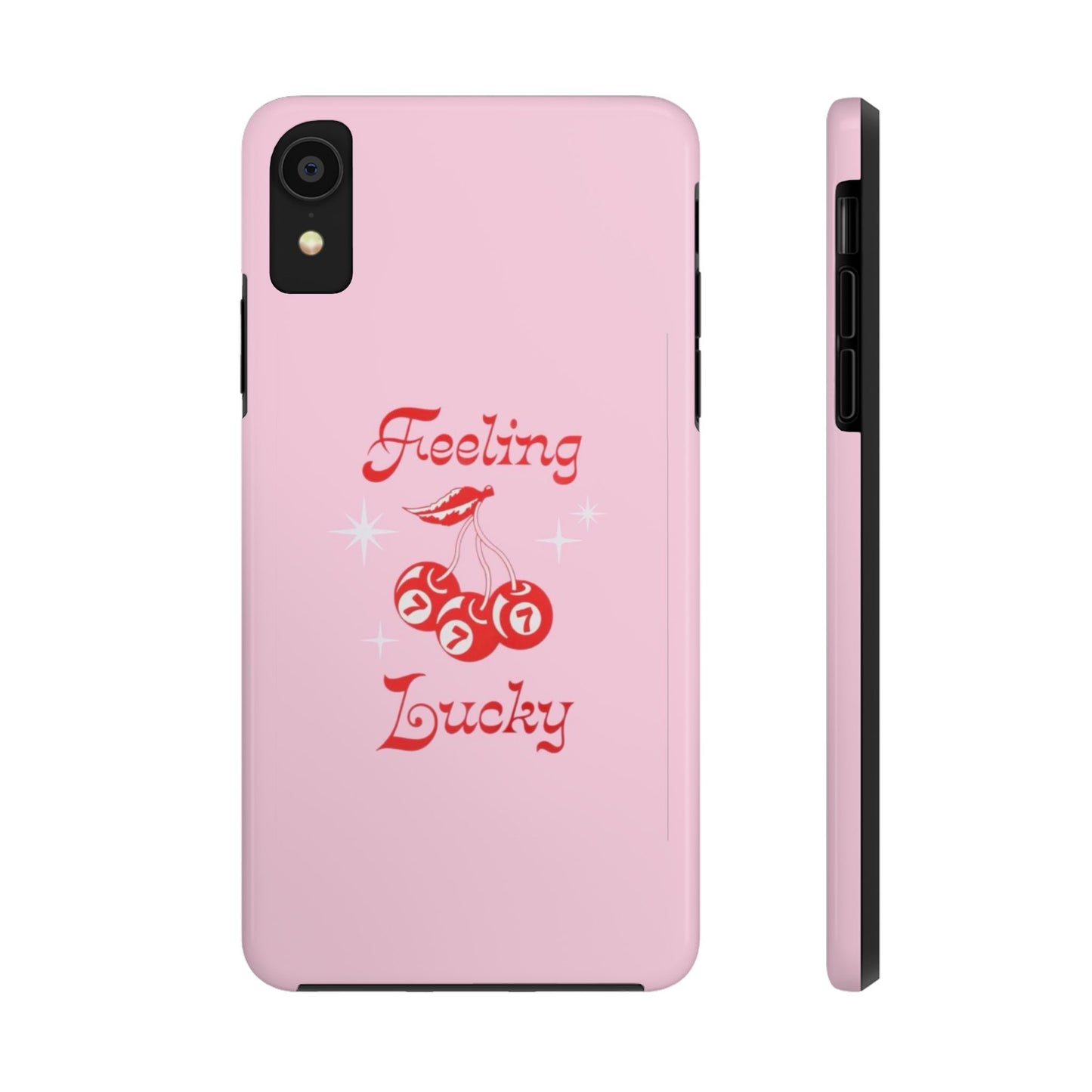 Feeling Lucky Pink Aesthetic Glossy Phone Case, Affirmations
