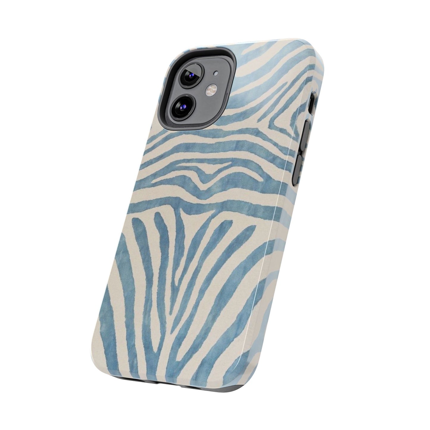 Blue Zebra Print Aesthetic Phone Case