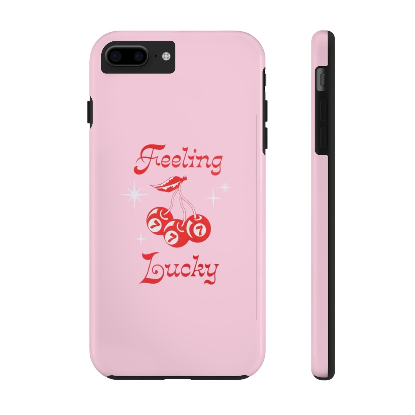 Feeling Lucky Pink Aesthetic Glossy Phone Case, Affirmations