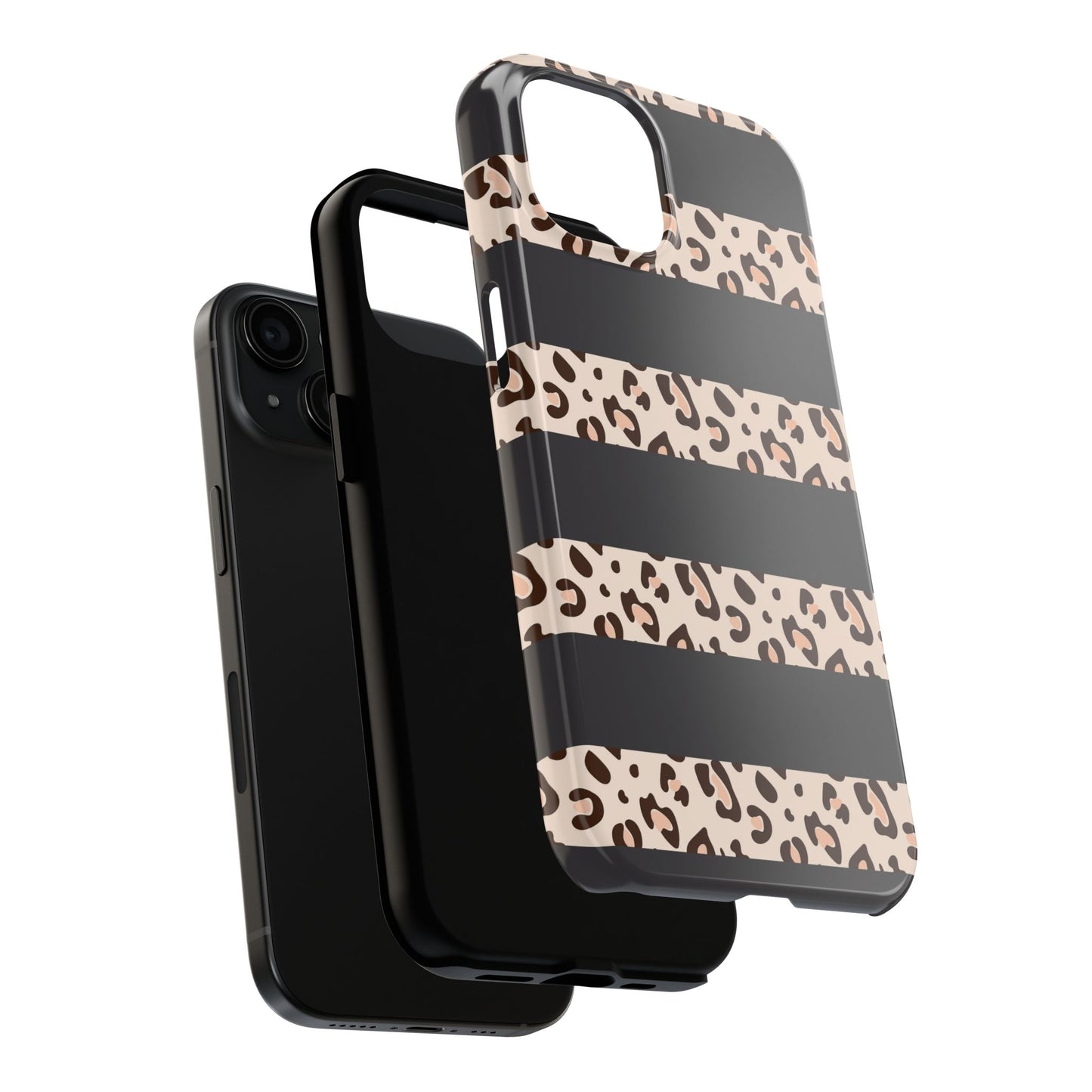 Cheetah Print Striped iPhone Case – Black Striped Cheetah Print Aesthetic