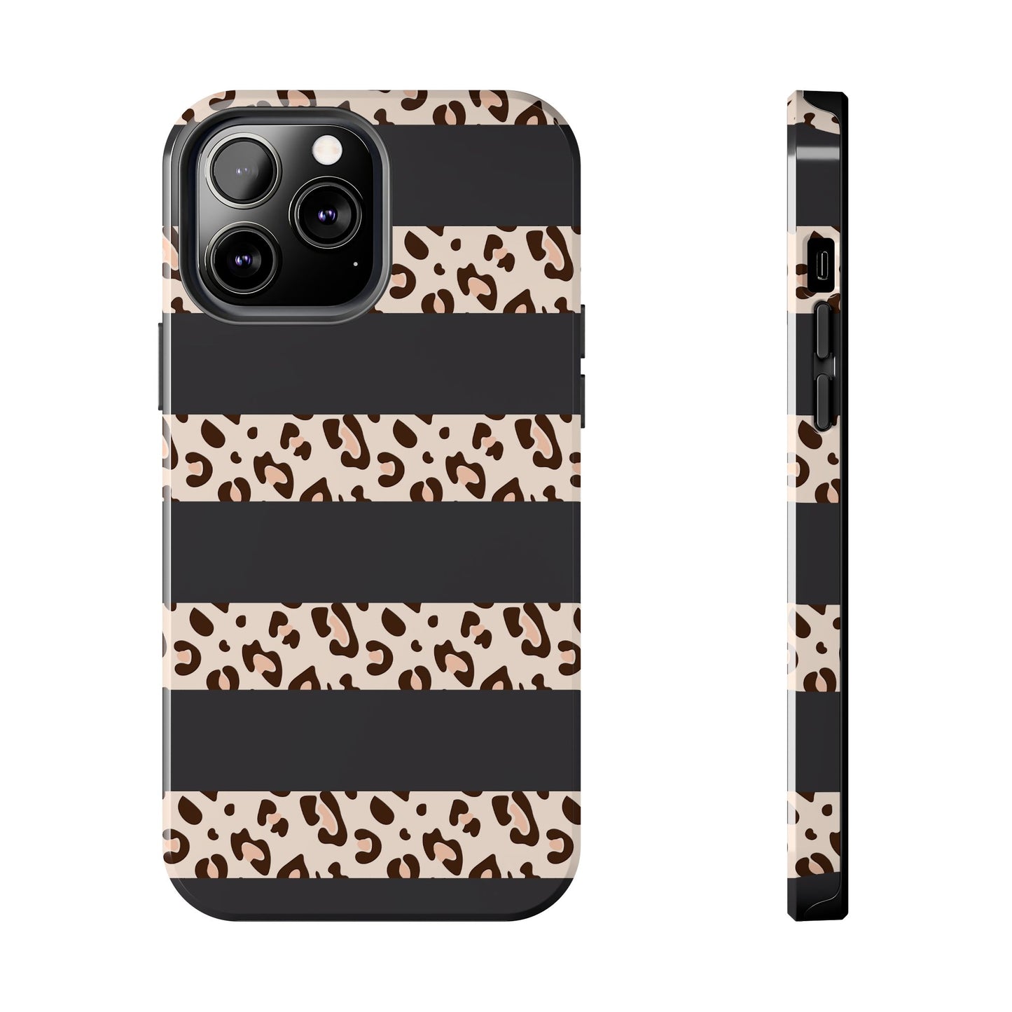 Cheetah Print Striped iPhone Case – Black Striped Cheetah Print Aesthetic