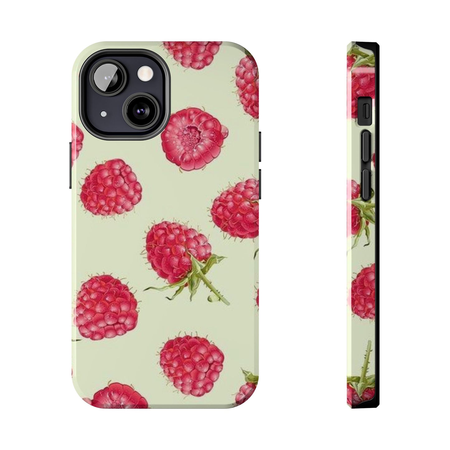 Raspberry Phone Case, Fruit, Cute, Clean Girl, Glossy Phone Case