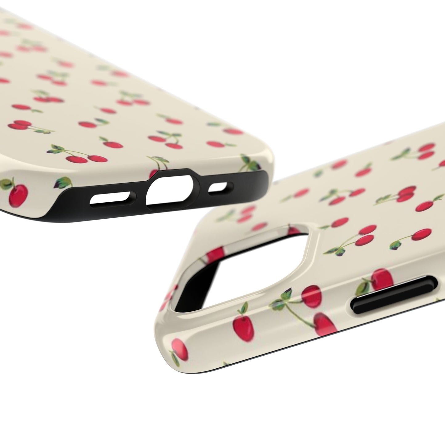 Cherry Print Glossy Phone Case, Feminine, Cutesy