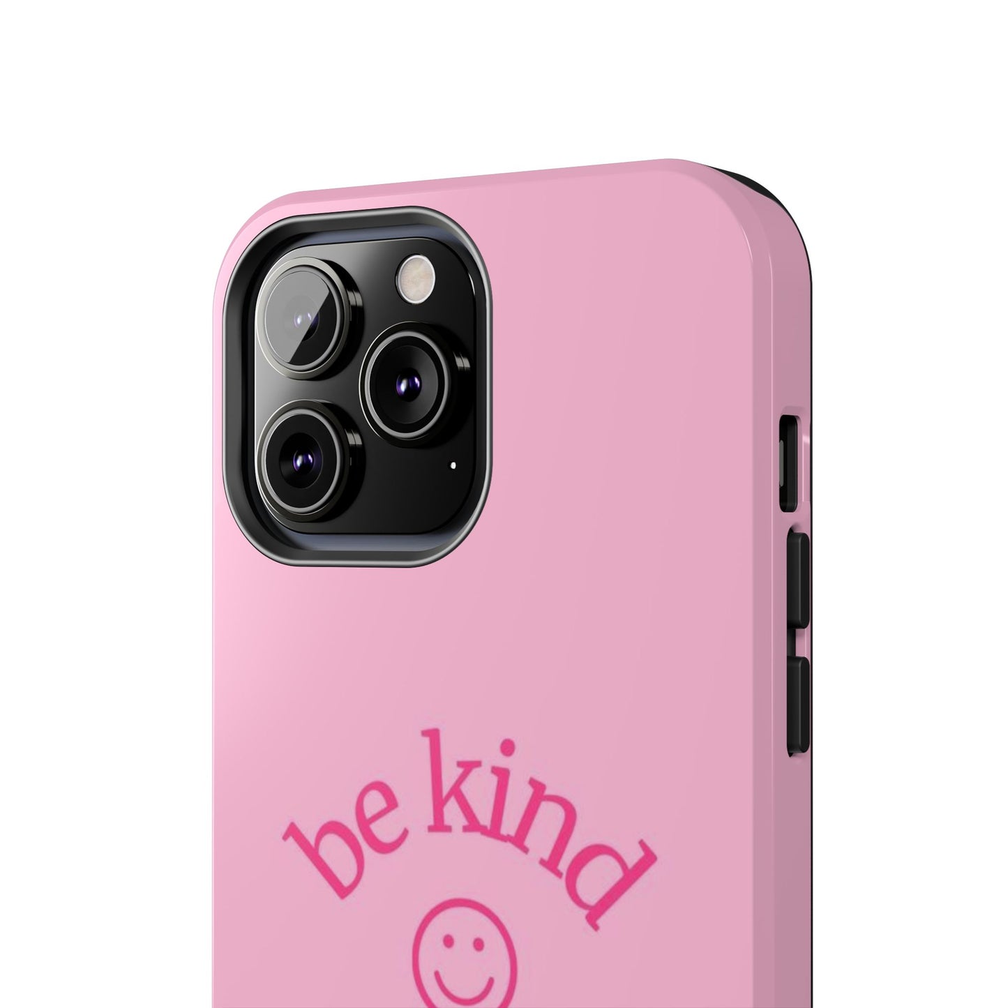 Be Kind Smiley Face Phone Case, Pink, Glossy