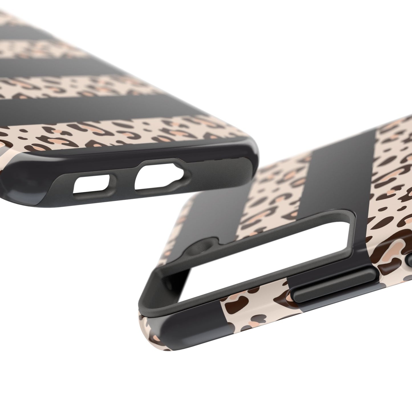 Cheetah Print Striped iPhone Case – Black Striped Cheetah Print Aesthetic