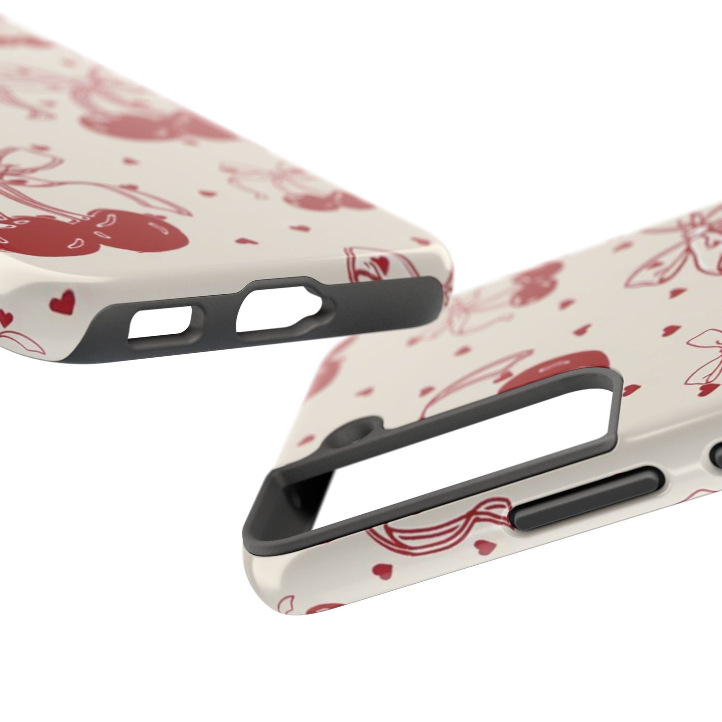 Red Cherry Pattern Fashion Aesthetic Glossy Phone Case