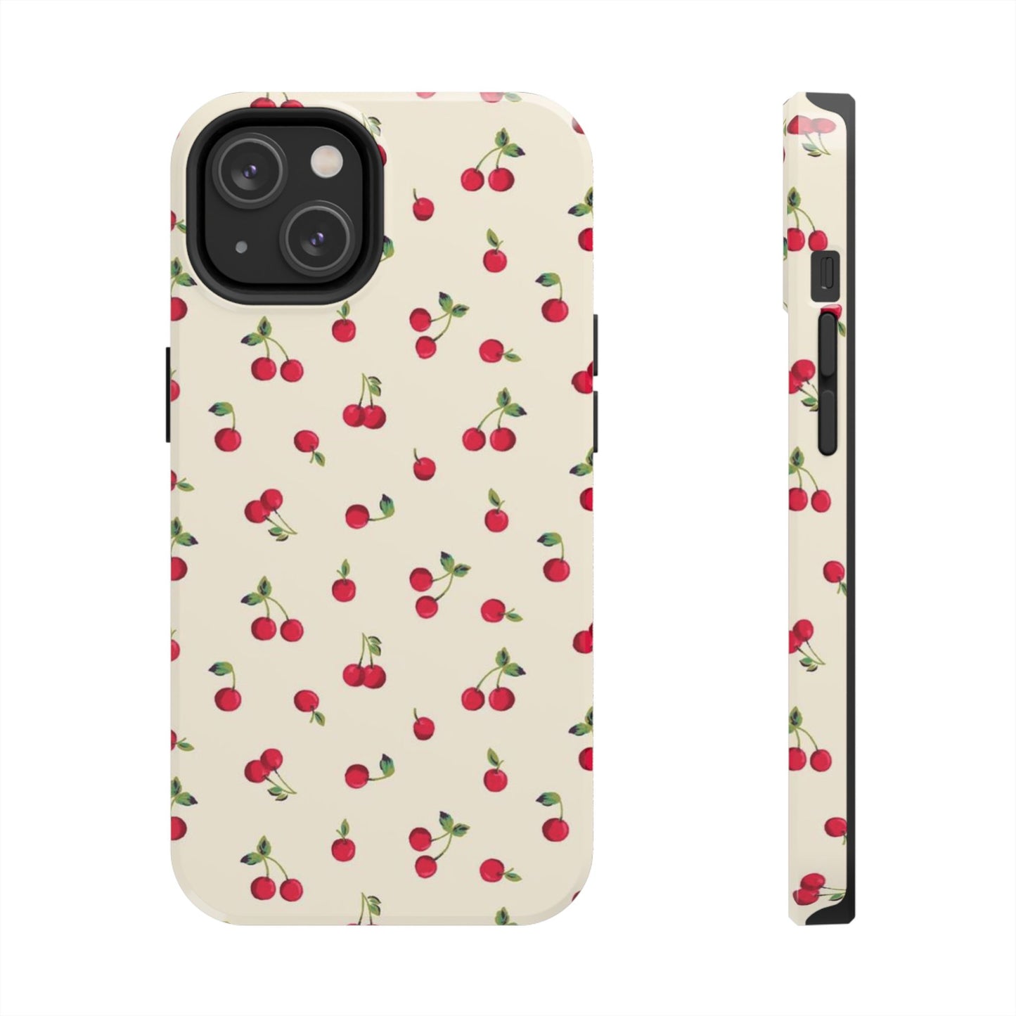 Cherry Print Glossy Phone Case, Feminine, Cutesy