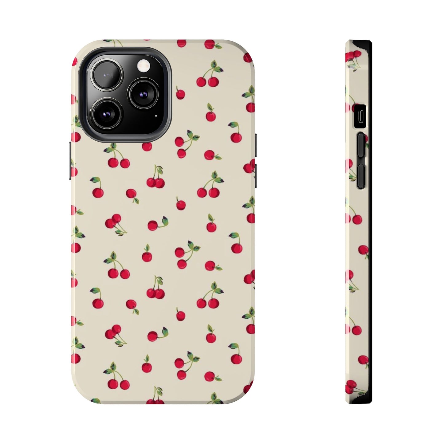 Cherry Print Glossy Phone Case, Feminine, Cutesy
