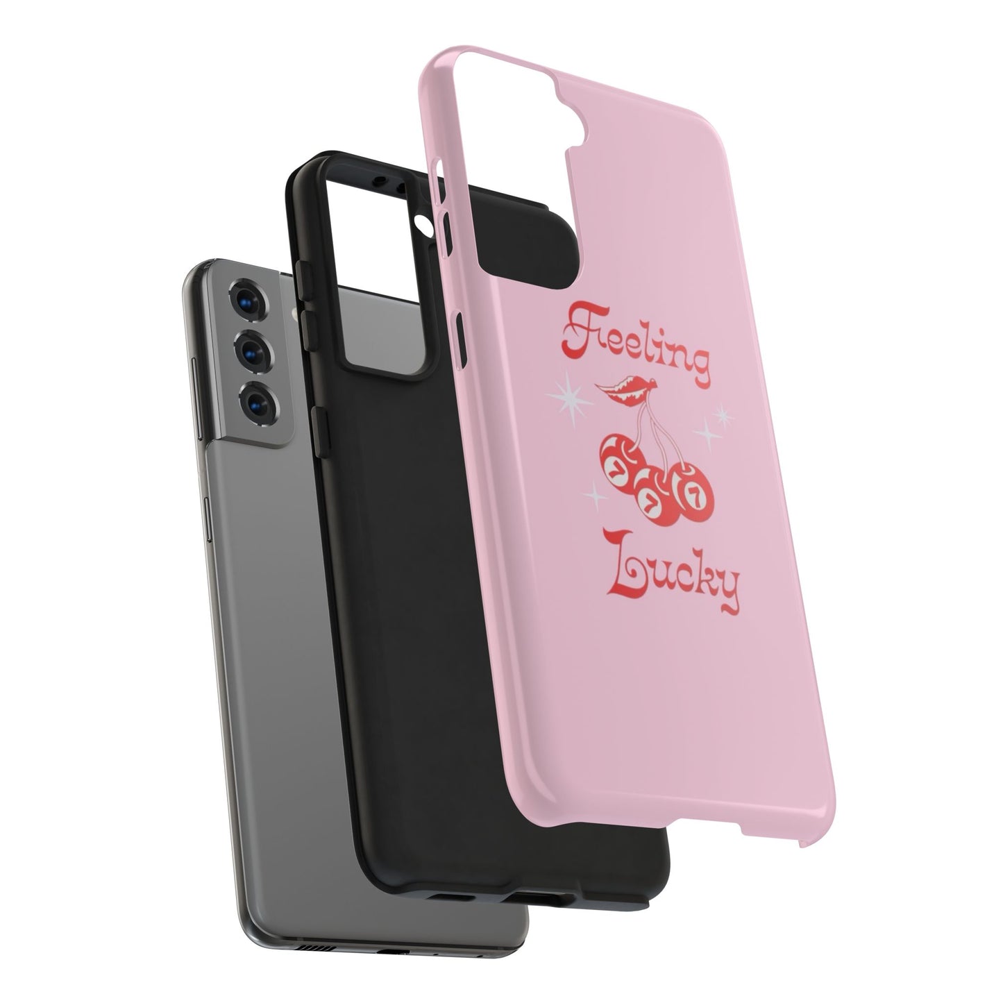 Feeling Lucky Pink Aesthetic Glossy Phone Case, Affirmations