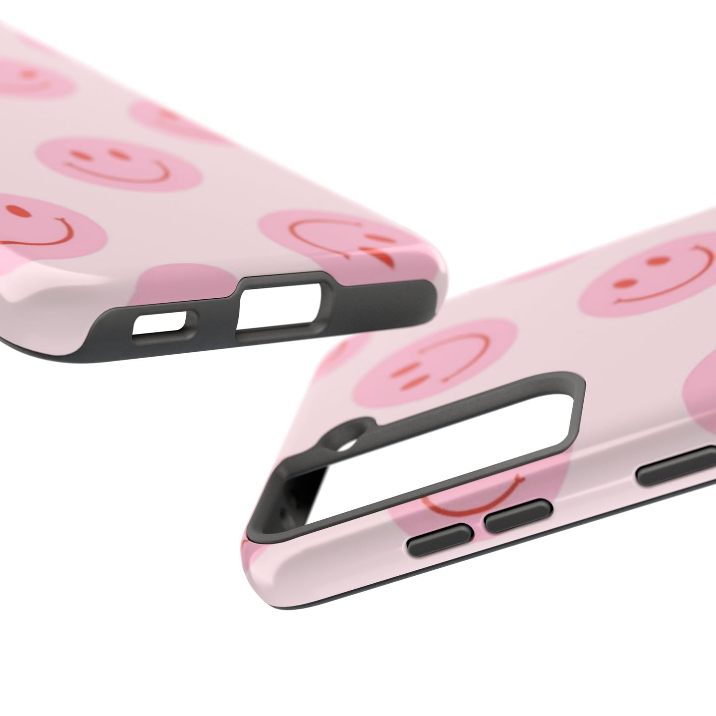 Smiley Face Pink Aesthetic Glossy Phone Case