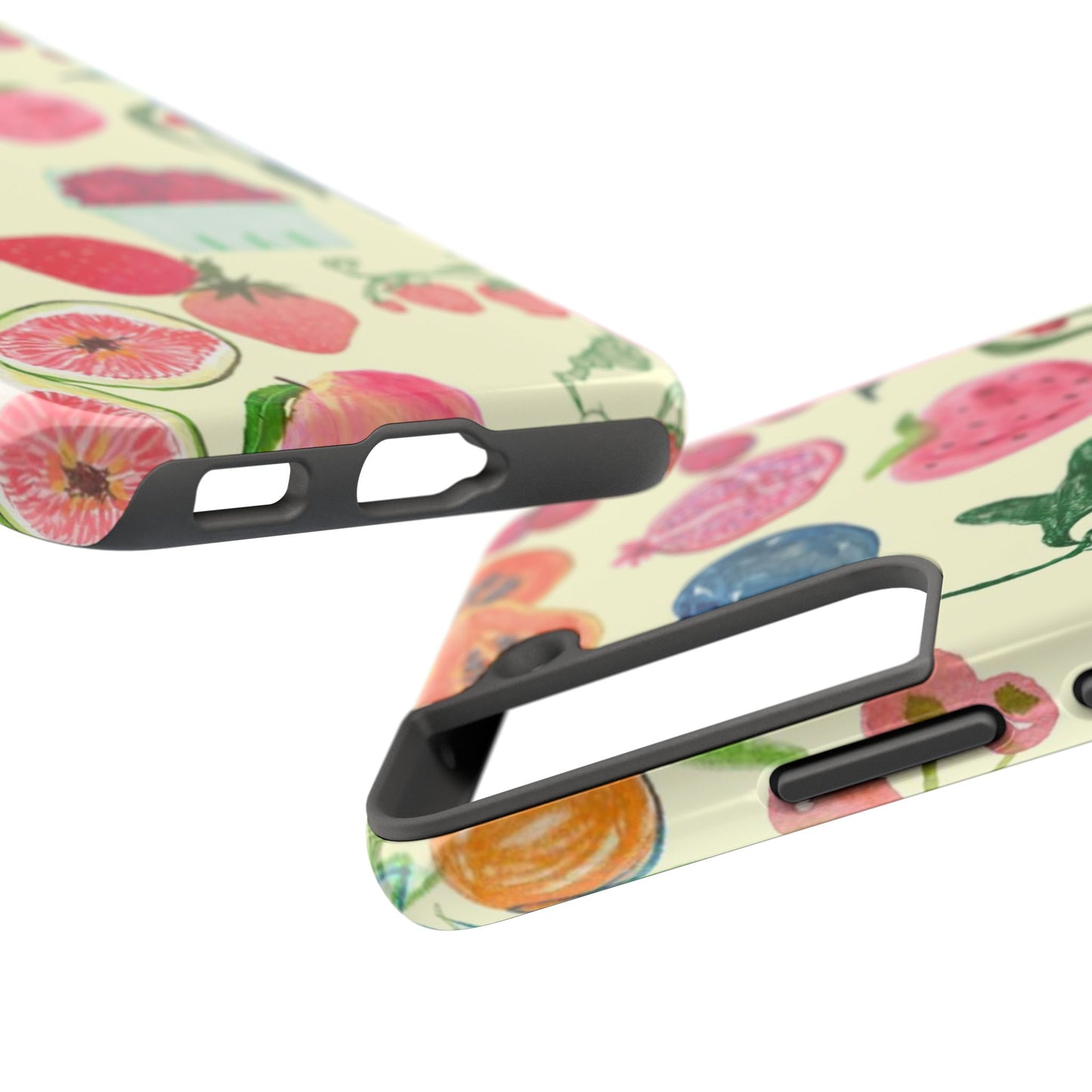 Fruit Print Phone Case, Yellow, Aesthetic, Hailey Bieber, Matilda Djerf, LA, Preppy, Clean Girl, Glossy Phone Case