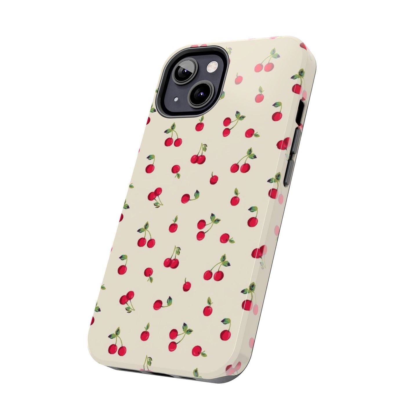 Cherry Print Glossy Phone Case, Feminine, Cutesy