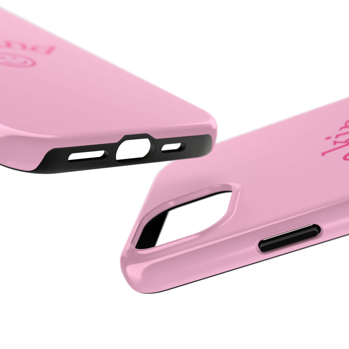 Be Kind Smiley Face Phone Case, Pink, Glossy