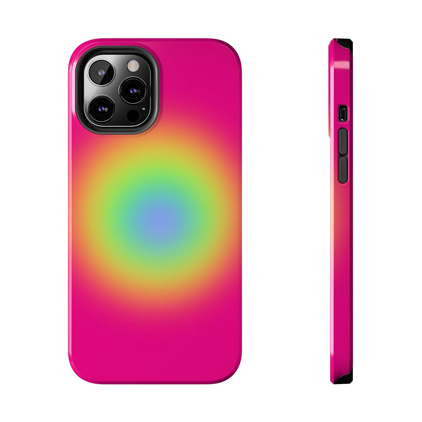 Pink Aura Phone Case, Pink, Yellow, Trendy, Clean Girl Aesthetic, Preppy, Glossy Phone Case