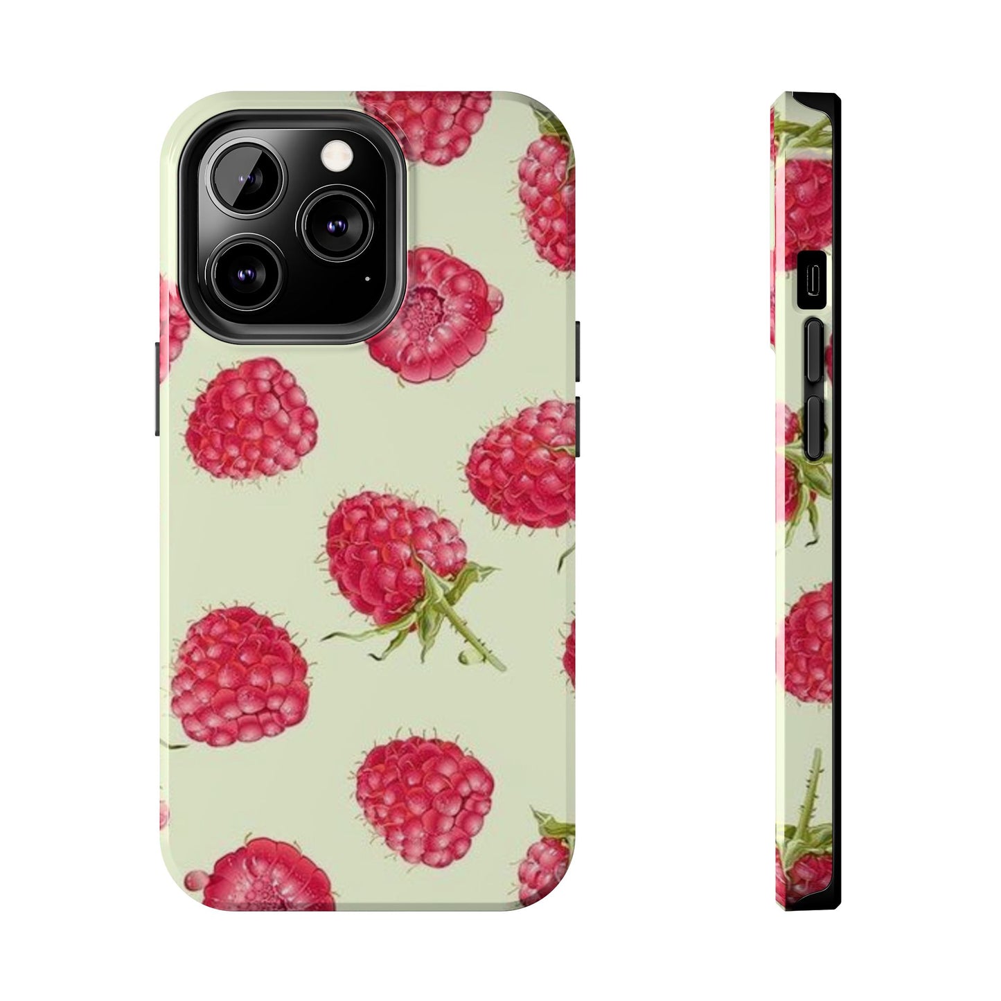 Raspberry Phone Case, Fruit, Cute, Clean Girl, Glossy Phone Case