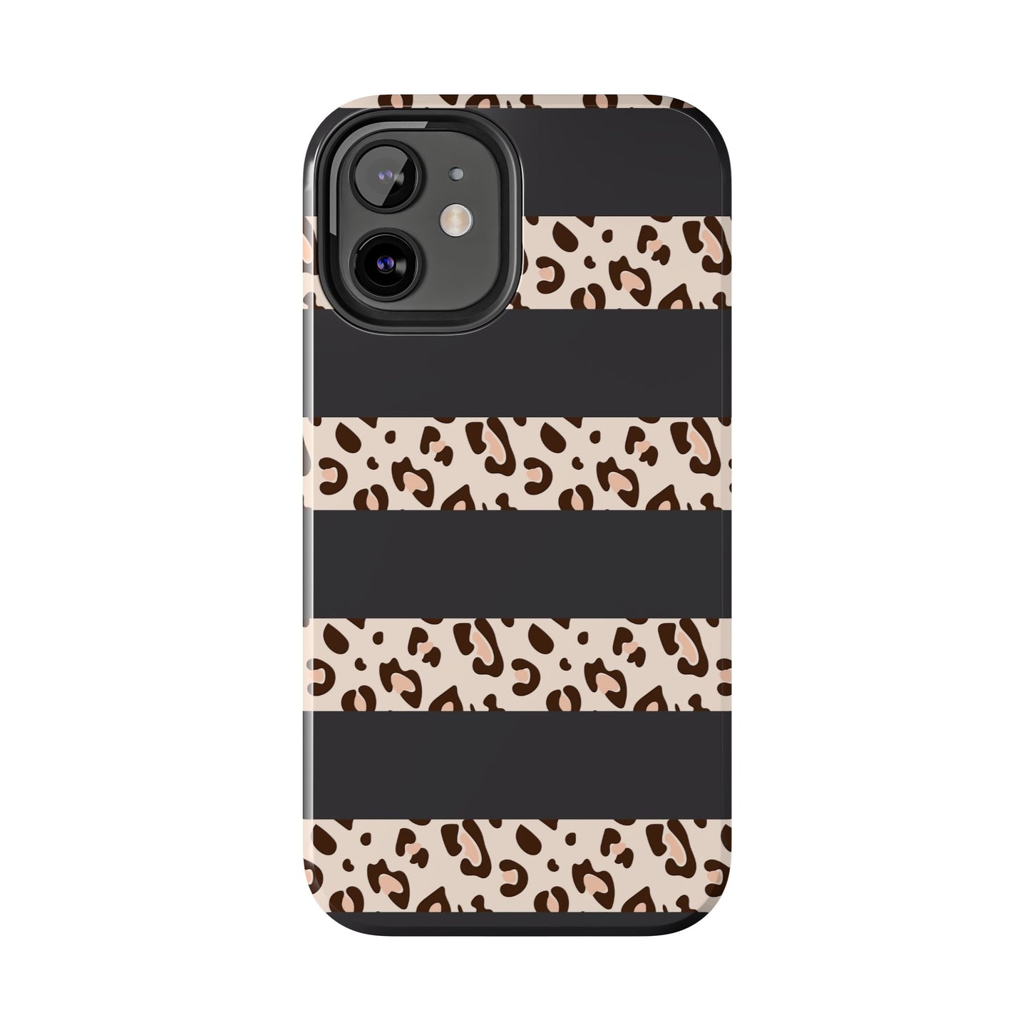 Cheetah Print Striped iPhone Case – Black Striped Cheetah Print Aesthetic