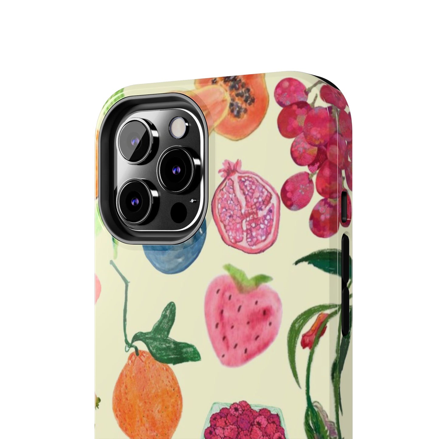 Fruit Print Phone Case, Yellow, Aesthetic, Hailey Bieber, Matilda Djerf, LA, Preppy, Clean Girl, Glossy Phone Case