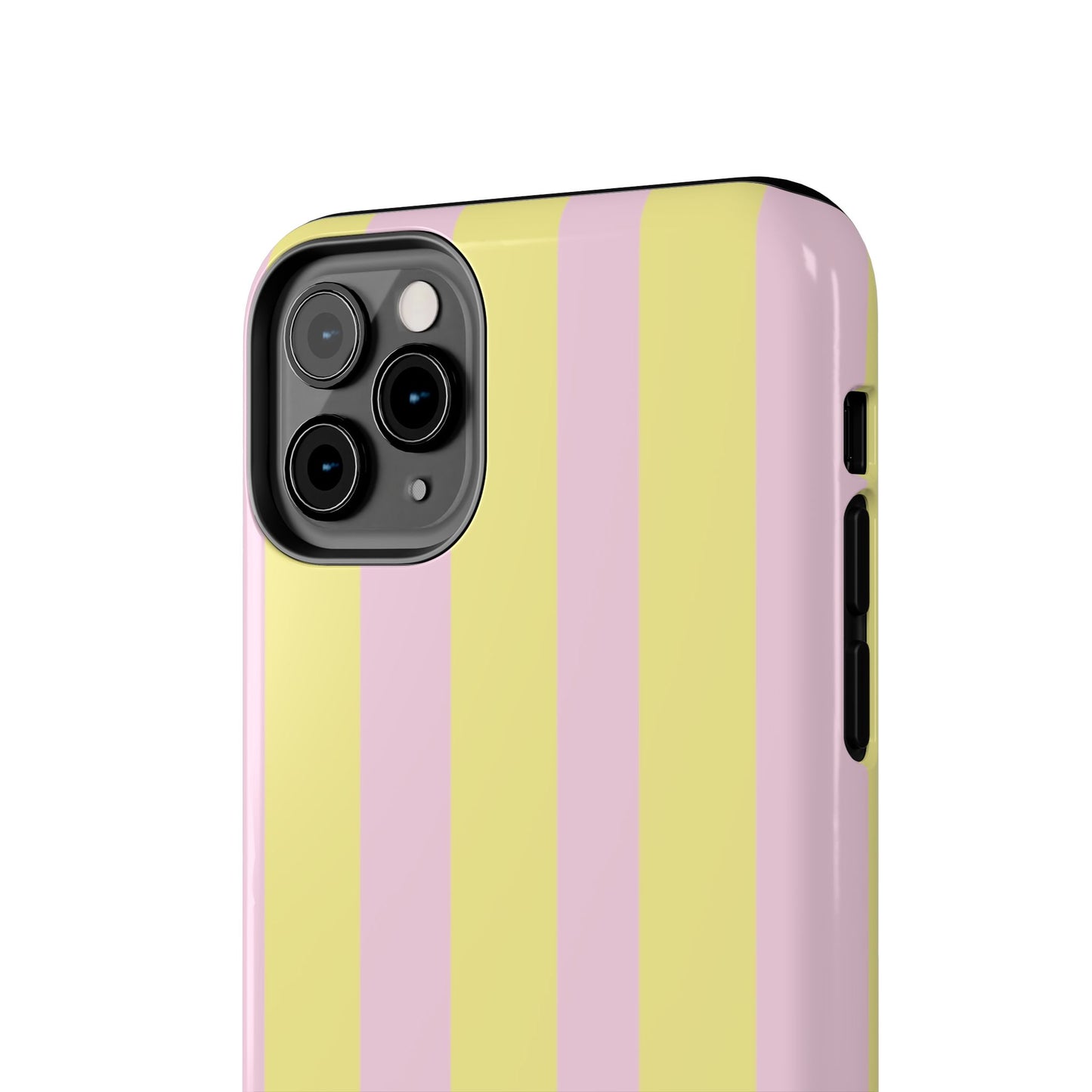 Pastel striped phone case, Pink and yellow stripes