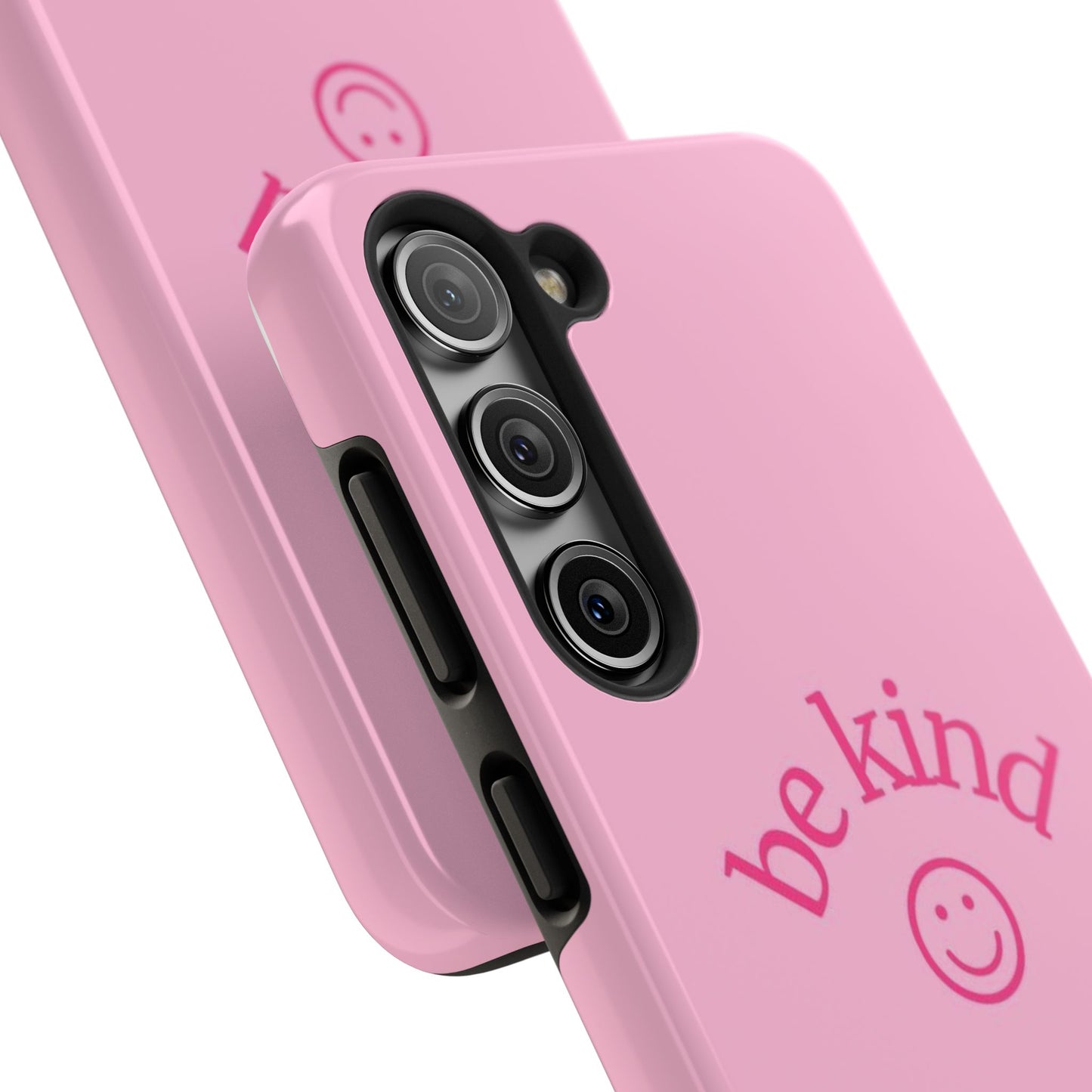 Be Kind Smiley Face Phone Case, Pink, Glossy