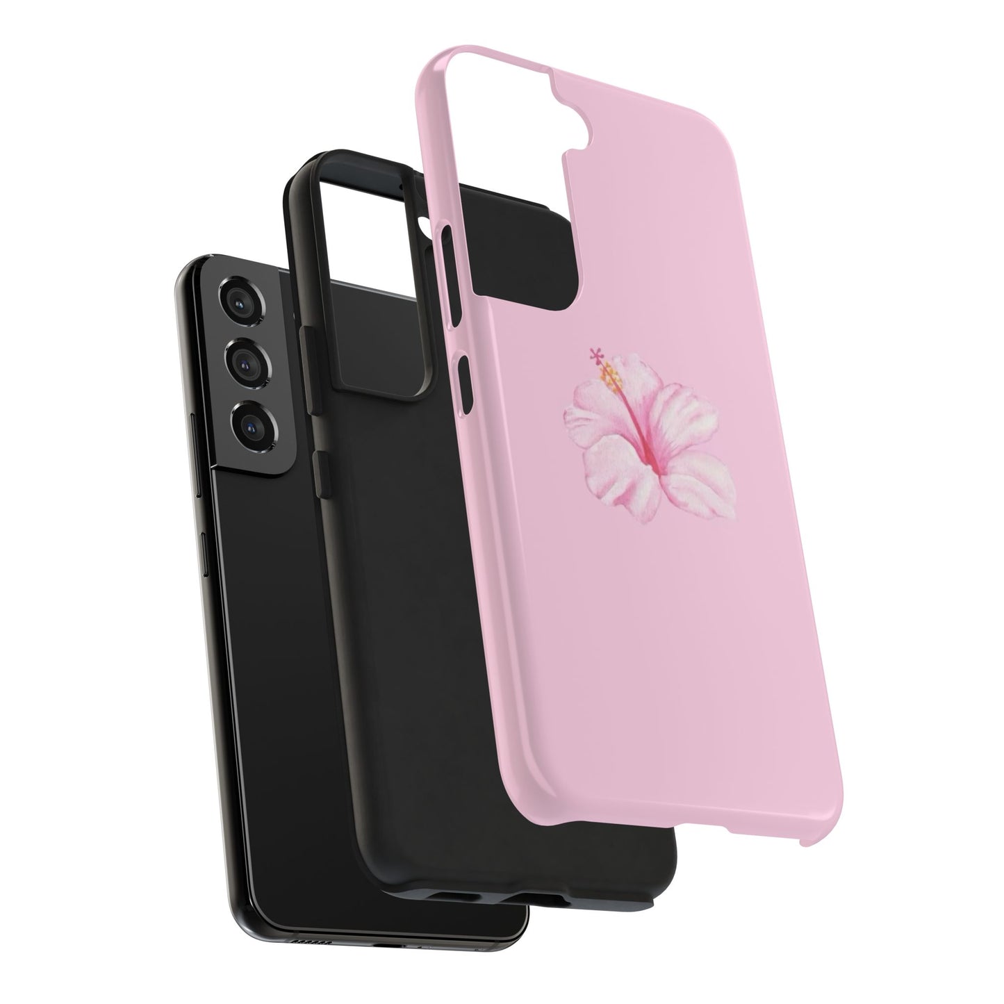 Hibiscus Flower Phone Case, Pink, Tropical, Hawaiin, Clean Girl Aesthetic, Preppy, Glossy Phone Case