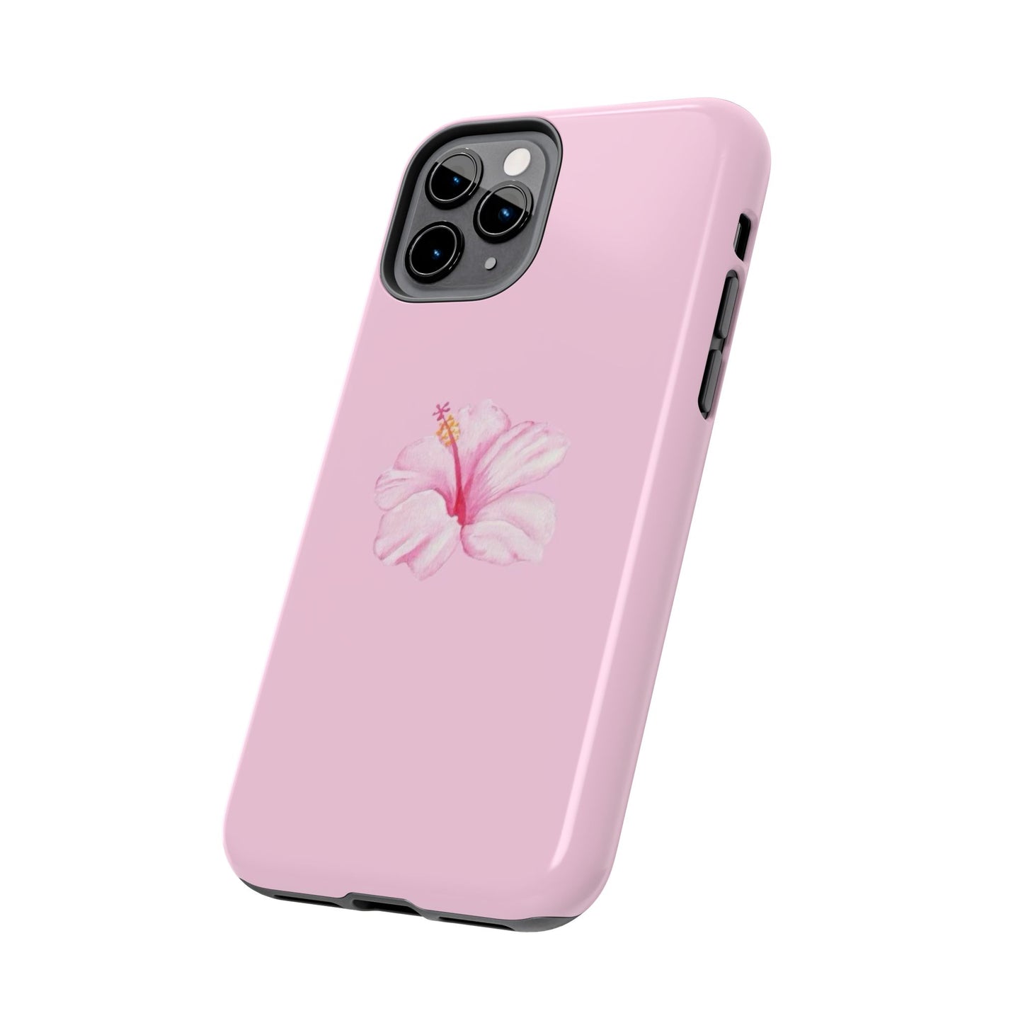 Hibiscus Flower Phone Case, Pink, Tropical, Hawaiin, Clean Girl Aesthetic, Preppy, Glossy Phone Case