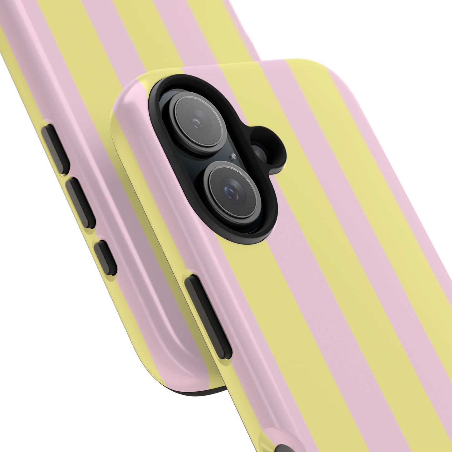 Pastel striped phone case, Pink and yellow stripes