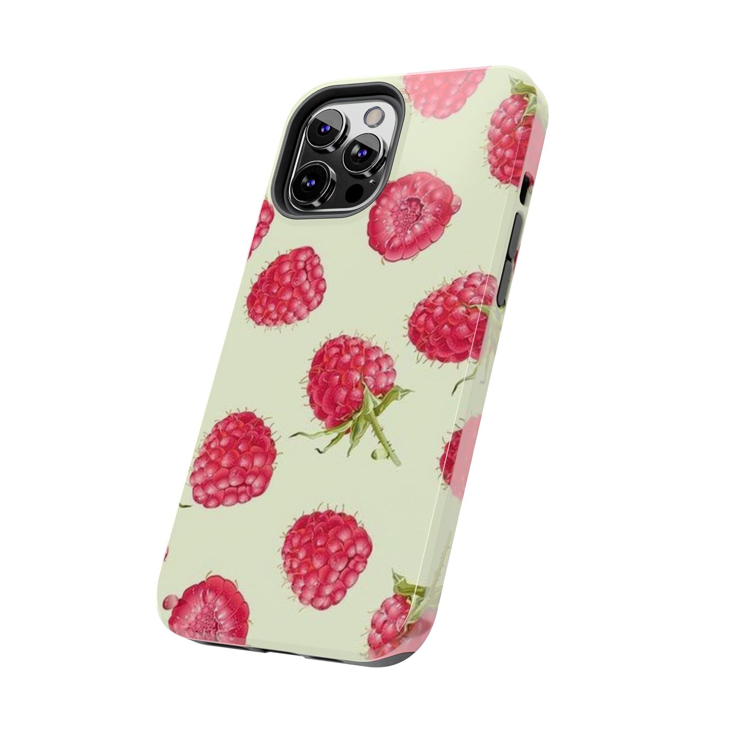 Raspberry Phone Case, Fruit, Cute, Clean Girl, Glossy Phone Case