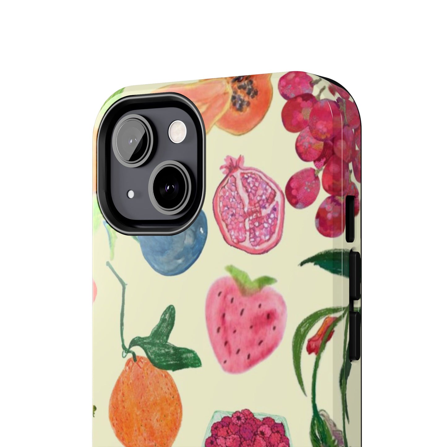 Fruit Print Phone Case, Yellow, Aesthetic, Hailey Bieber, Matilda Djerf, LA, Preppy, Clean Girl, Glossy Phone Case