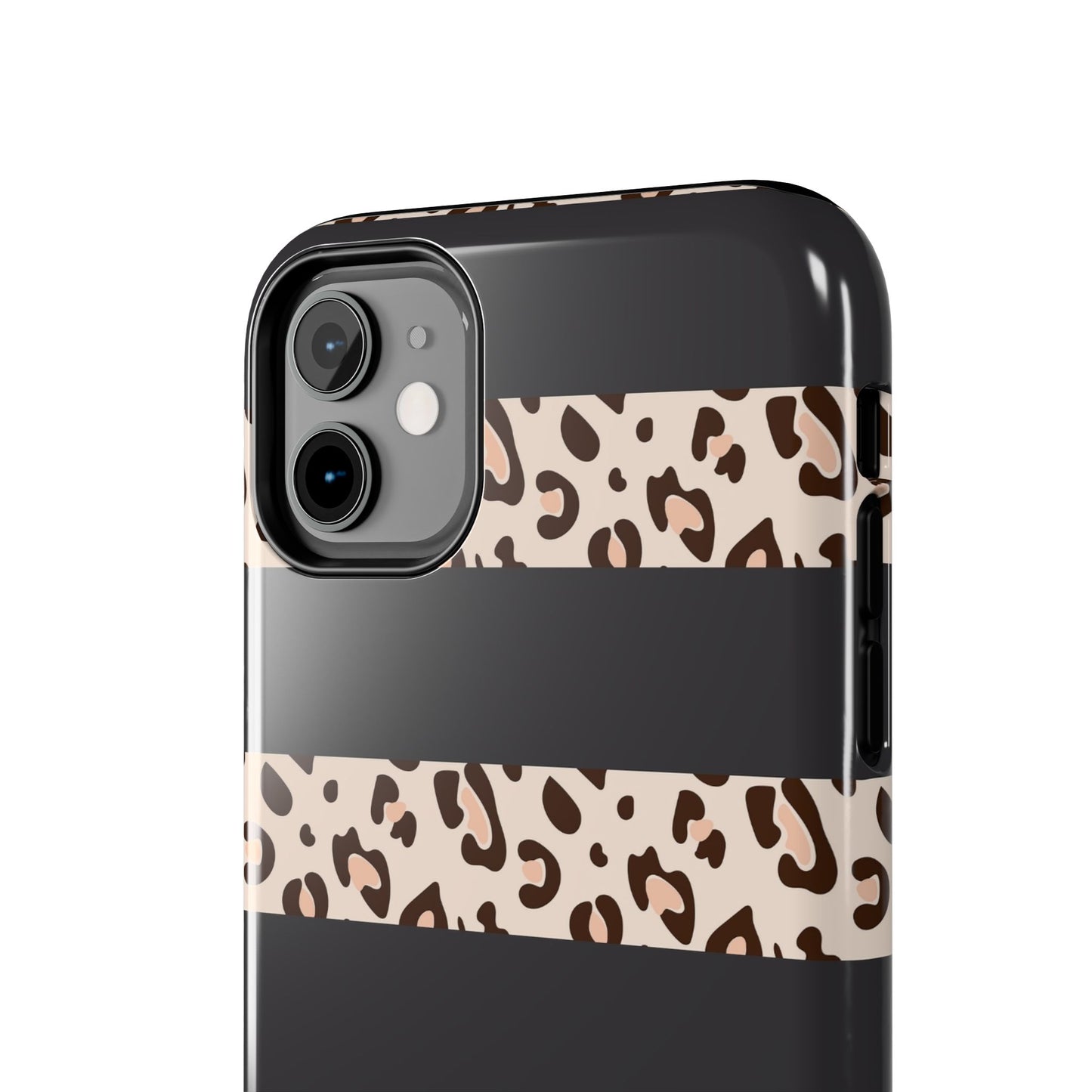Cheetah Print Striped iPhone Case – Black Striped Cheetah Print Aesthetic