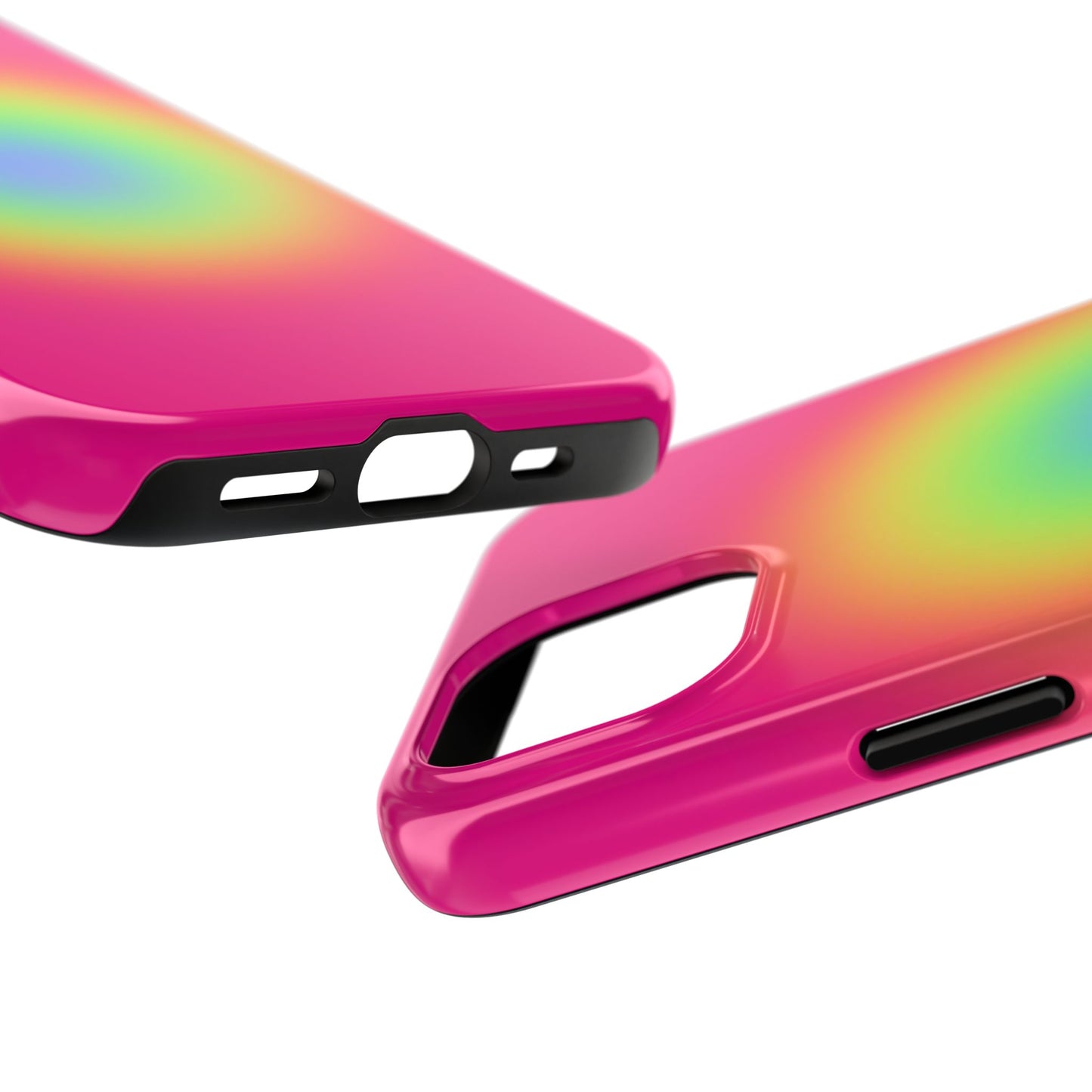 Pink Aura Phone Case, Pink, Yellow, Trendy, Clean Girl Aesthetic, Preppy, Glossy Phone Case