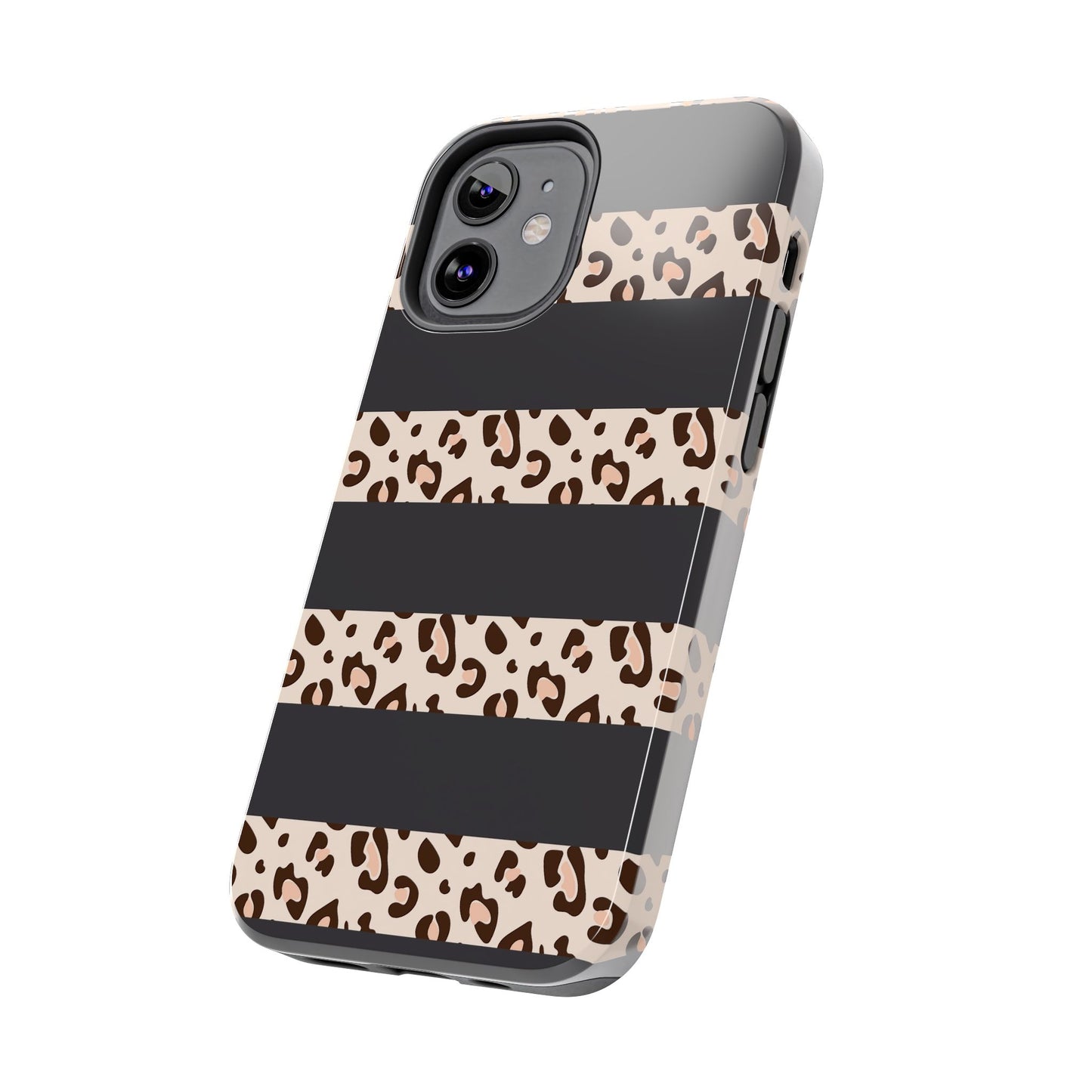 Cheetah Print Striped iPhone Case – Black Striped Cheetah Print Aesthetic