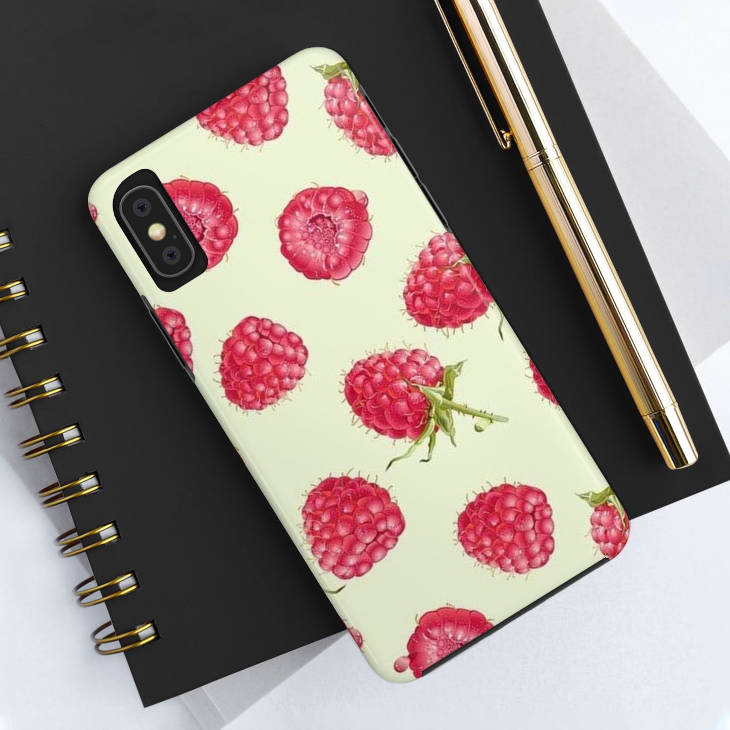 Raspberry Phone Case, Fruit, Cute, Clean Girl, Glossy Phone Case
