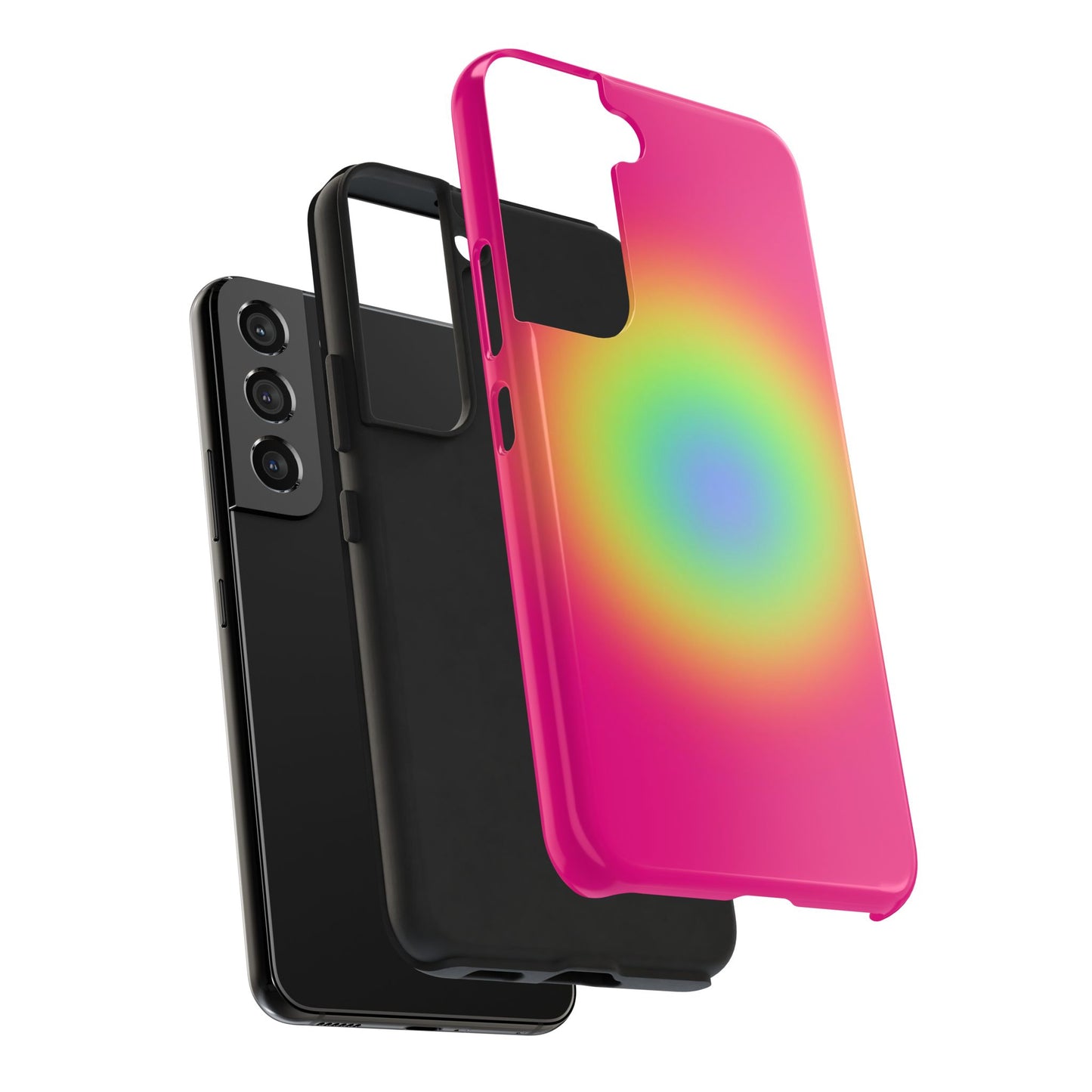 Pink Aura Phone Case, Pink, Yellow, Trendy, Clean Girl Aesthetic, Preppy, Glossy Phone Case