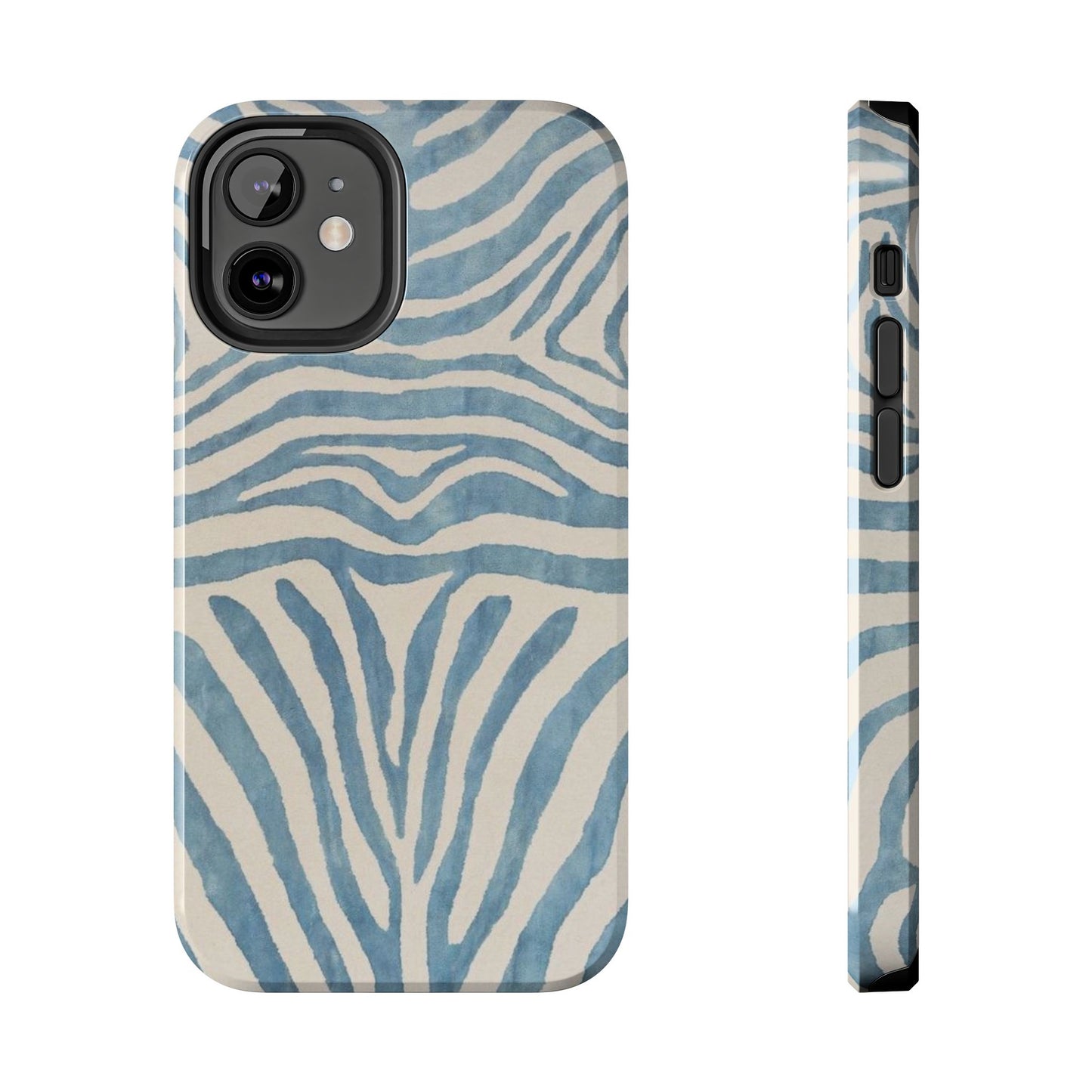 Blue Zebra Print Aesthetic Phone Case
