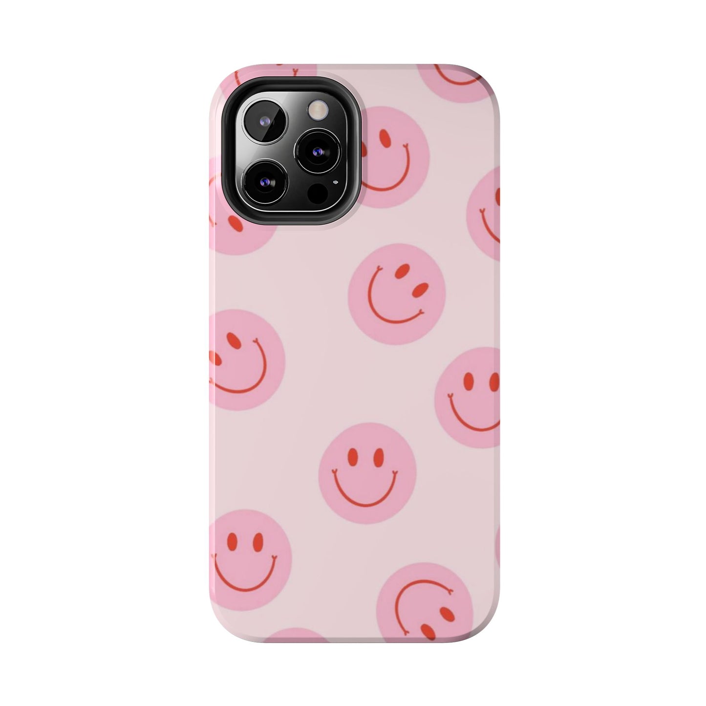 Smiley Face Pink Aesthetic Glossy Phone Case