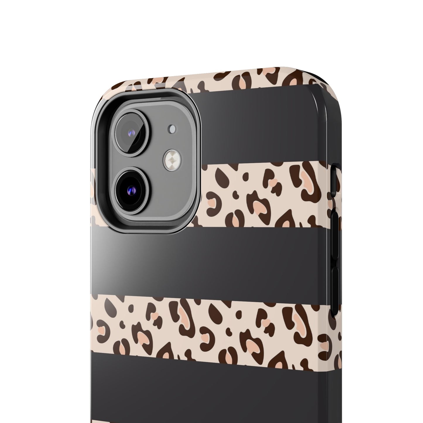 Cheetah Print Striped iPhone Case – Black Striped Cheetah Print Aesthetic