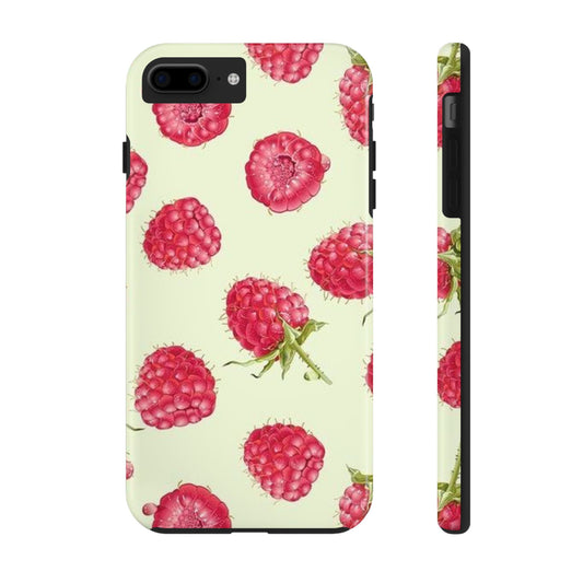 Raspberry Phone Case, Fruit, Cute, Clean Girl, Glossy Phone Case